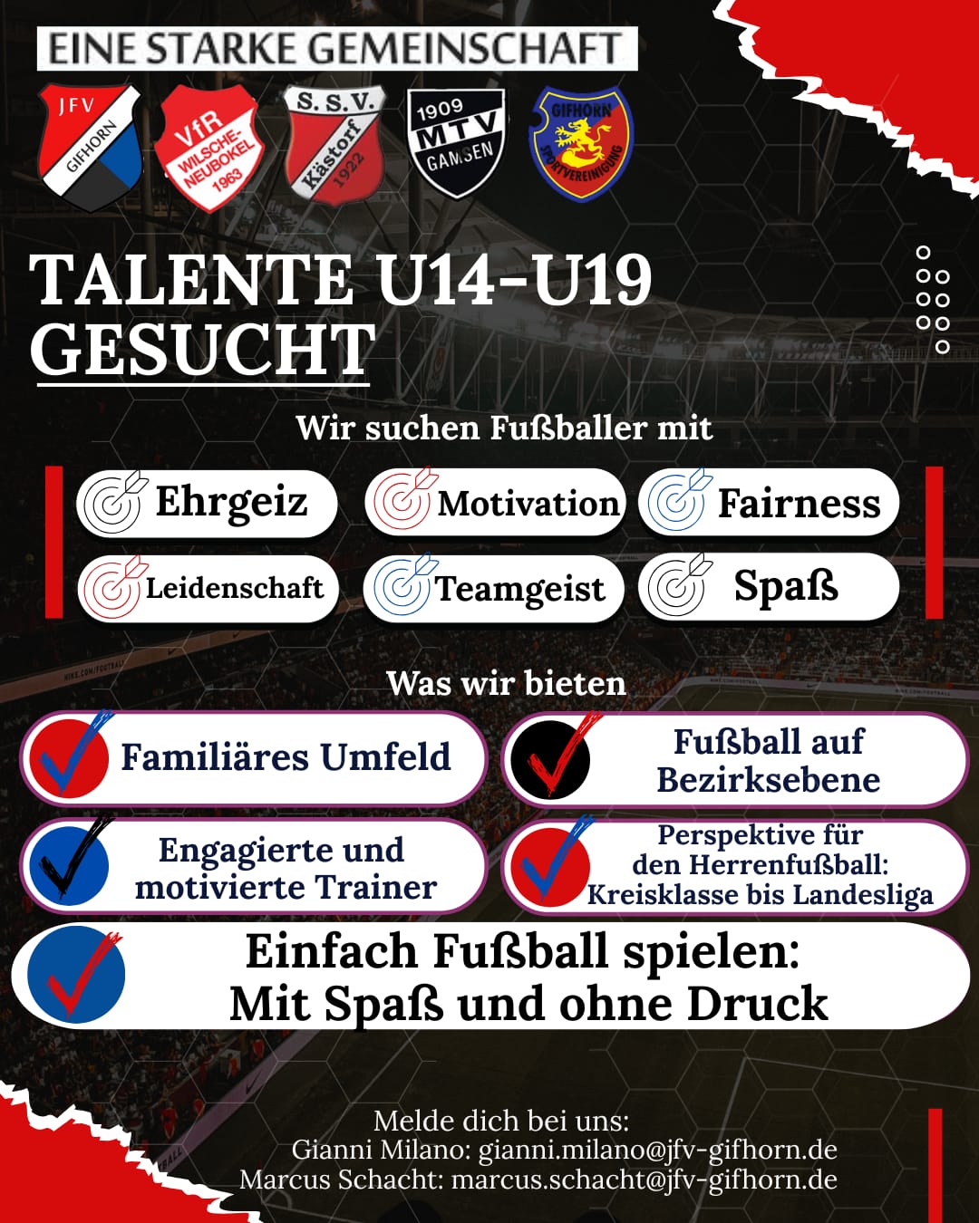 Spielersuche U14 bis U19